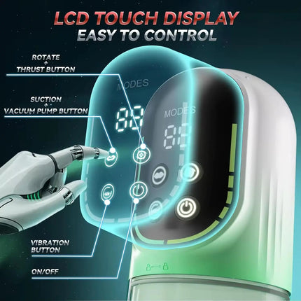 Sex Toys for Men Penis Pump AI Sync Male Pocket Masturbator with 7 Thrusting Rotating Vibrating, Penis Enlarger Masturbation Cup