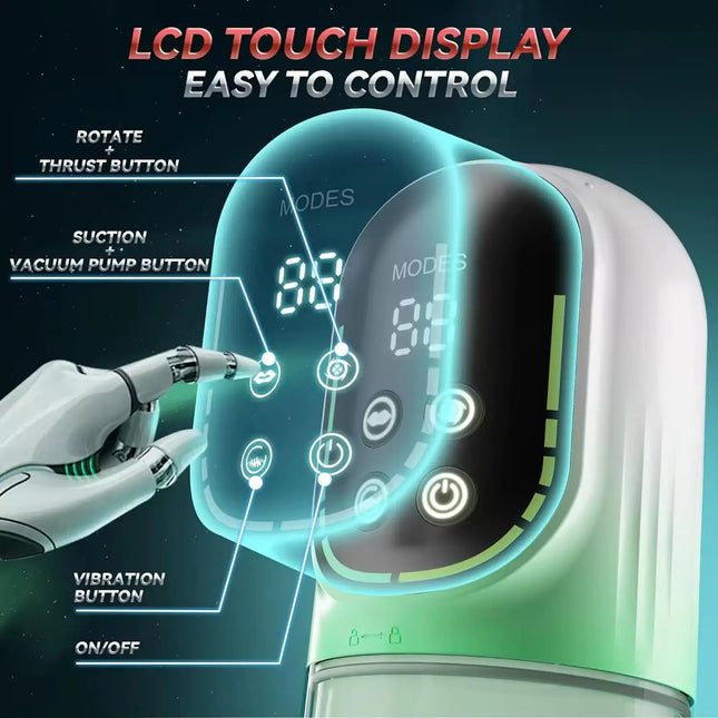 Sex Toys for Men Penis Pump AI Sync Male Pocket Masturbator with 7 Thrusting Rotating Vibrating, Penis Enlarger Masturbation Cup