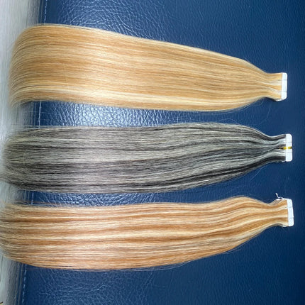 European Double Drawn Russian Human Hair Tape Hair Extension, High Quality Natural Remy Tape In Hair Extension
