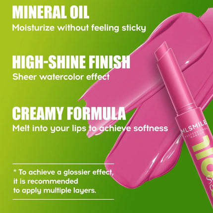 MLSMILE 3pcs/set Press Lipstick Solid Lip Gloss Long-lasting Easy Color Moisturizing Lip Gloss Pearl Mirror Lip Gloss