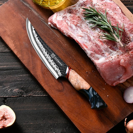 KEEMAKE 5.5" Inch Small Chef's Knife 7 Layers Damascus Steel Japanese Kitchen Knife Sharp Cutting Knife Ergonomic Resin Handle