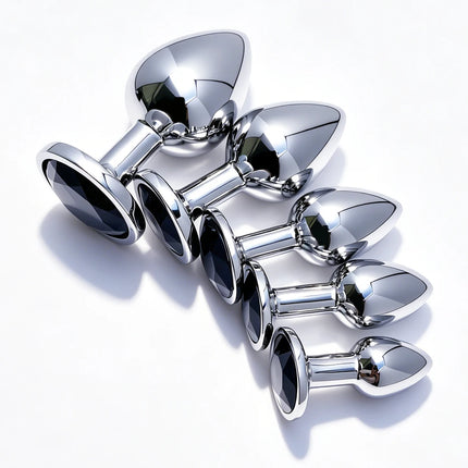 5 Size butt plug Metal anal plug Jewelry base beginner to expert G-point massage dildos adult women toys adult men toys