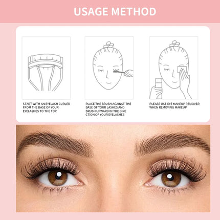 Cute, Curly, Long-lasting Mascara, Water-resistant and Non-dusting. Black Mascara.