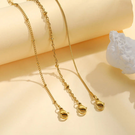 Thin Link Women Bracelet, Stainless Steel 18K Gold Plated Wrist Chain Waterproof Resistant Jewelry