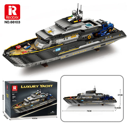 4421Pcs MOC Creative Giant Luxury Yacht Ship Building Blocks Assembling Bricks Model Toys for Boys Christmas Gift Sets