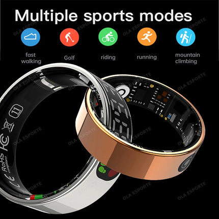 New LED Display Screen Smart Ring 2026 Men Women Heart Rate Sleep Monitoring GPS Motion Real Time IP68+5ATM Waterproof Smartring