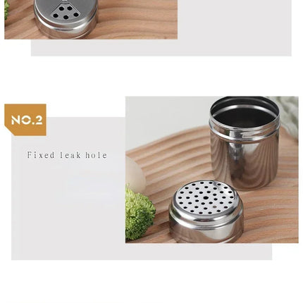 Multi-purpose Stainless Steel Seasoning Jar Salt Sugar Bottle Rotating Cover Kitchen Gadgets Spice Pepper Shaker Spice Jar
