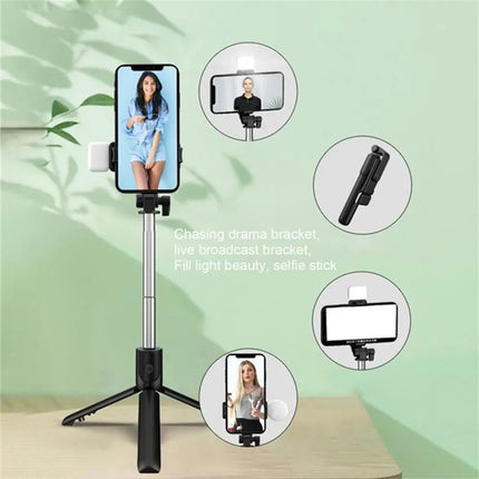 Bluetooth Selfie Stick Retractable 360 Rotation Portable Selfie Stick Multi-functional Mini Tripods with Wireless Remote Shutter