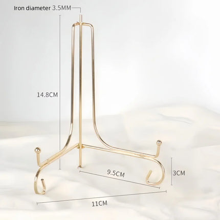 Golden Iron Versatile Display Stand for Craft Clock Holder Picture Frame Art Pedestal Storage Rack Nordic Home Decor Organizer