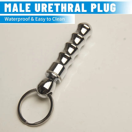 Metal Catheter for Men Urethra Stimulation,Beaded Urethral Sounding Dilators,Hollow Penis Plug Sex Toys