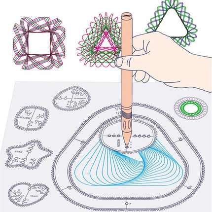 Multi-function Geometric Ruler Drawing Painting Spirograph Tools Kit for Children Educational Coloring Spiral Gears Drafting Toy