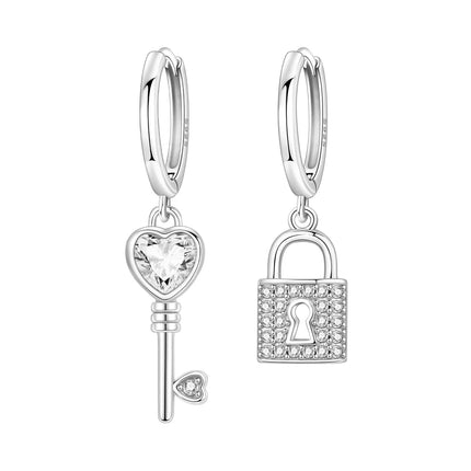 Hot Sale Original 925 Sterling Silver Zircon Pink Paw Print Earrings Heart Flower Leaf Design Women Party Jewelry Gift Ear Loops