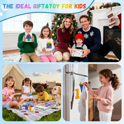 Magnetic Building Blocks DIY Magnets Toys Colorful STEM Stacking Architectural graphic Assembly Learning Educational Gift Toys