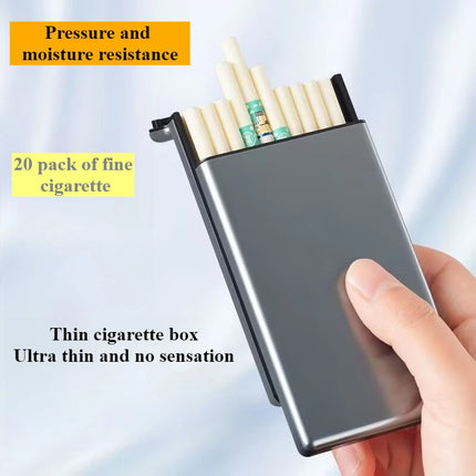 Thin Cigarette Case 20pcs Pack Ultra-thin Lightweight Cigarette Storage Box Aluminum Alloy Cigarette Case Automatically Pops Out