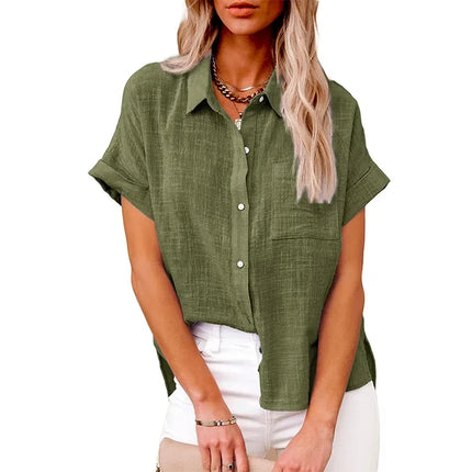 Short Sleeve Tops Tee Women Blusas Summer Loose Ladies T-Shirts Cotton Linen Blouse Woman Clothing Casual T Shirt Camisas Mujer