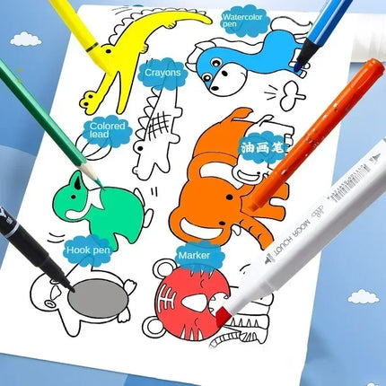 Children's Drawing Roll Sticky Color Filling Paper Graffiti Scroll Coloring Paper Roll for Kids DIY Painting Educational Toys