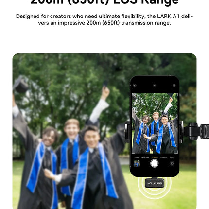 Hollyland LARK A1 Wireless Lavalier Microphone for iPhone Android Noise Cancellation Micphone for Tiktok Youtube Vlogging