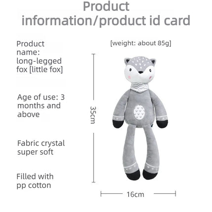 1Pc Nordic Style Fox Plush Doll, soft sleeping companion toy, soothing stuffed animal for babies aged 0-2 years old