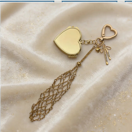 New Golden Stainless Steel Lipstick Pouch Keychain Decoration Fashion Portable Lippy Storage Bag Hanging Keyring Hanging Gift