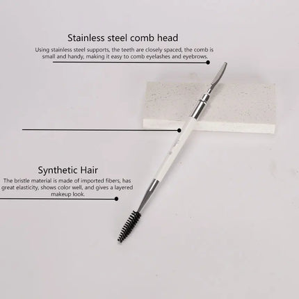 1pc Dual ended Brow Comb Makeup brush Eyebrow Make up brushes stainless steel Eye Lashes roller Eyelashes white Beauty tool 591