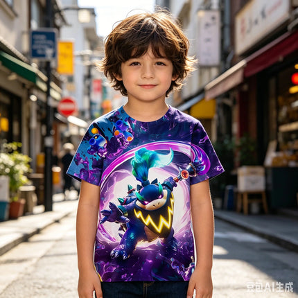 Bandai Marios and Luigi 2026 Summer Cartoon 3D Printing Comfortable Versatile Brothers Parent-child Breathable Quick kids Tshirt