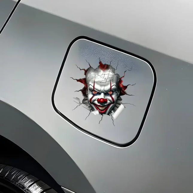 Festive 3D Clown Bumper Sticker - PVC Material - Perfect for Car, Motorcycle, and Luggage