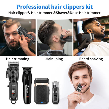 HIENA Pro Hair Clipper Set High Power Portable Cordless Hair Cutting Machine Men's Professional Electric Beard Shaving Razors