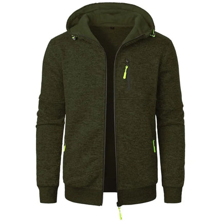 New Streetwear Men's Long Sleeve Sweatshirts for Men Zipper Hooded Oversize Winter Warm Jacket Coat Outdoor Tracksuit Men