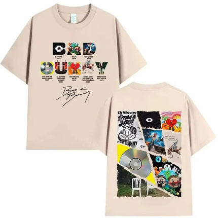 Y2k Fashion Top Rapper Bad Bunny Tour 2025 Album Merch T Shirts Debi Tirar Mas Fotos DTMF Graphics Cotton Printed T-shirt Unisex