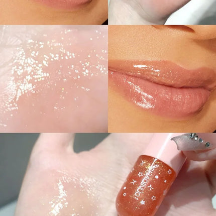 Shimmery Glitter Moisturizing Lip Gloss Set 6 Colors Highly Pigmented Fine Shine Long Wear Cute Lipgloss Set