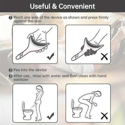 Female Urination Device Reusable Silicone Female Urinal Women Pee Funnel Women to Pee Standing Up for Travel and Outdoor