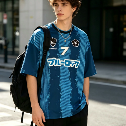 Blue Lock Japan Anime 3D Print Sports Quick-dry Breathable Men T-shirt Outdoor Football Jersey Harajuku Short-sleeve Clothing