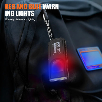 Powerful Mini COB LED Keychain Flashlight USB C Rechargeable Hanging Work Light 550LM Waterproof Camping Walking Pocket Lamp