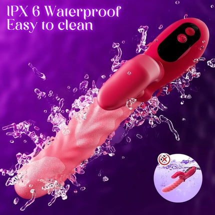 2 IN1 Wave Thrusting Dildo Vibrator for Women G Spot Rabbit Vibrators Clit Stimulator Female Masturbator With LED Adult Sex Toys