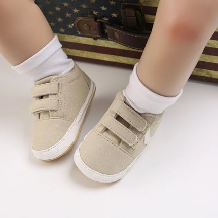 Newborn Baby Boys Girls Classic Sports Sneakers Canvas First Walkers Soft Sole Anti-Slip Comfortable Infant Toddler Shoes
