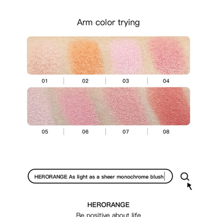 Monochrome Matte Blusher Palette Soft Silky Cheek Natural Facial Rouge Plate Lasting Nude Low Saturation Powder Blusher Disk