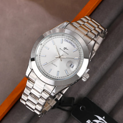 Fashion Watch Casual Clock for Men Business Daily Stainless Steel Quartz Wristwatch Clock Watch for Couples Father Gift