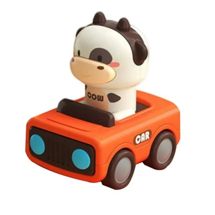 Press and Go Car Toys for Toddlers 1-3, Baby Animal Racing Cars, Infant Play Vehicle Set, Baby Push Go Friction Car Toys
