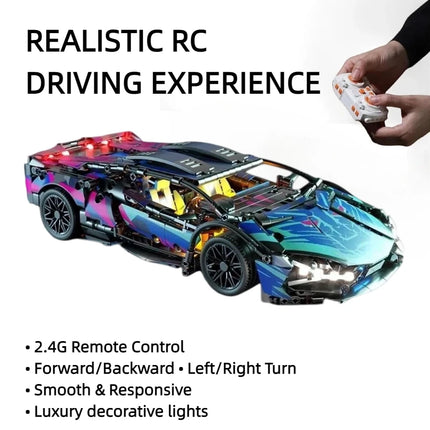 Technical Racing Sport Car Model Building Blocks technic adults 1:14 DIY Supercar Brick Puzzle Toys Kid Adult Gift（1314+granule）