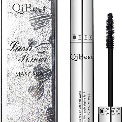 Qibest Silver Tube Mascara Waterproof Long & Curling Black Eyelashes Easy Removal No Dizziness Everlastingly Lasting