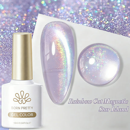 BORN PRETTY 10ml Silver Water Light Cat Magnetic Gel Nail Polish Nail Supplies Vernis Semi Permanent Gel for Fall Winter Nails