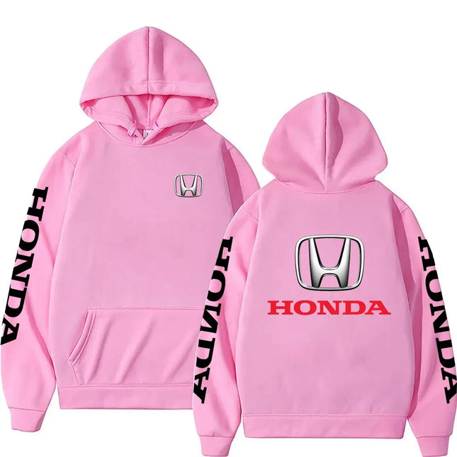 New Autumn/Winter Honda Racing Men's Black Hoodie, Stylish Men's Sweatshirt, Sporty Women's Street Style Pullover