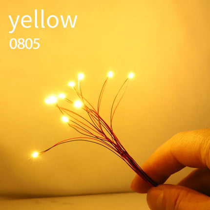 20PCS Wired Chip Led SMD 3V Led Lamp For Models Train Pre-soldered Micro Litz