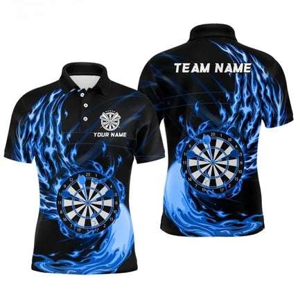 2026 Collar Button T-shirt 3D Dart Printed Men's Polo Shirt Fashionable Casual Sports Jersey Short Sleeved Dart Polo Shirt