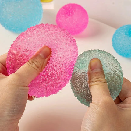 1Pc Squishy Multicolor Texture Ice Ball Squeeze Toy for Adult Soft Pinch Pop Fidget Toys Children Halloween Christmas Gifts