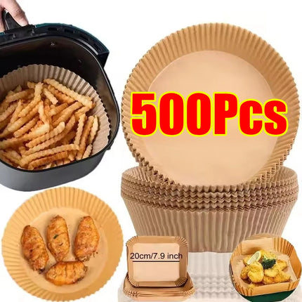 50-500Pcs Air Fryer Disposable Paper Non-Stick Square Round Non-Stick Airfryer Baking Papers Air-Fryer Paper Liners Paper