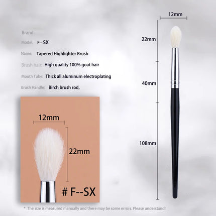 Highlighter Brush Eyeshadow Crease Brush Contour Crease Highlighter Sculpting Makeup Brushes 100% Goat Hair Tapered Beauty Tool