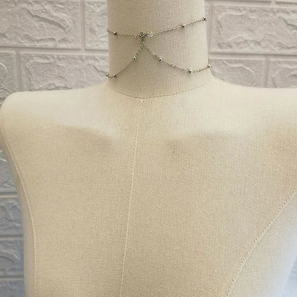Metal Body Bust Chain Jewelry For Women Sexy Bikini Ladies Breast Crystal Breast Chain Necklace Decoration Summer Body Jewelry