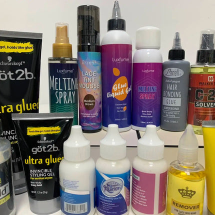Wig Installation Kit Set Adhesive Bold Glue Remover Wax Stick Walker Tape Ultra Hold Glue Got 2b Glue Spray for Hair Extension