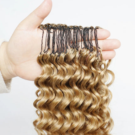 #30 Colored 100% Human Hair for Highlight Miracle Knots Crochet Deep Wave Feather Crochet Boho Braids Wavy Bulk Hair Extensions